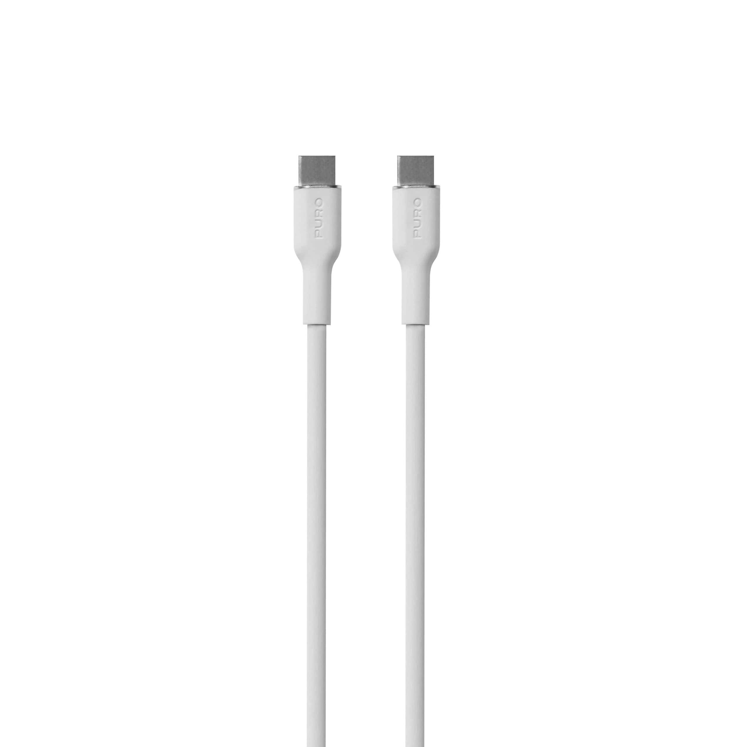 Puro Soft USB-C - USB-C 60W 1,5 m silikonkabel - vit
