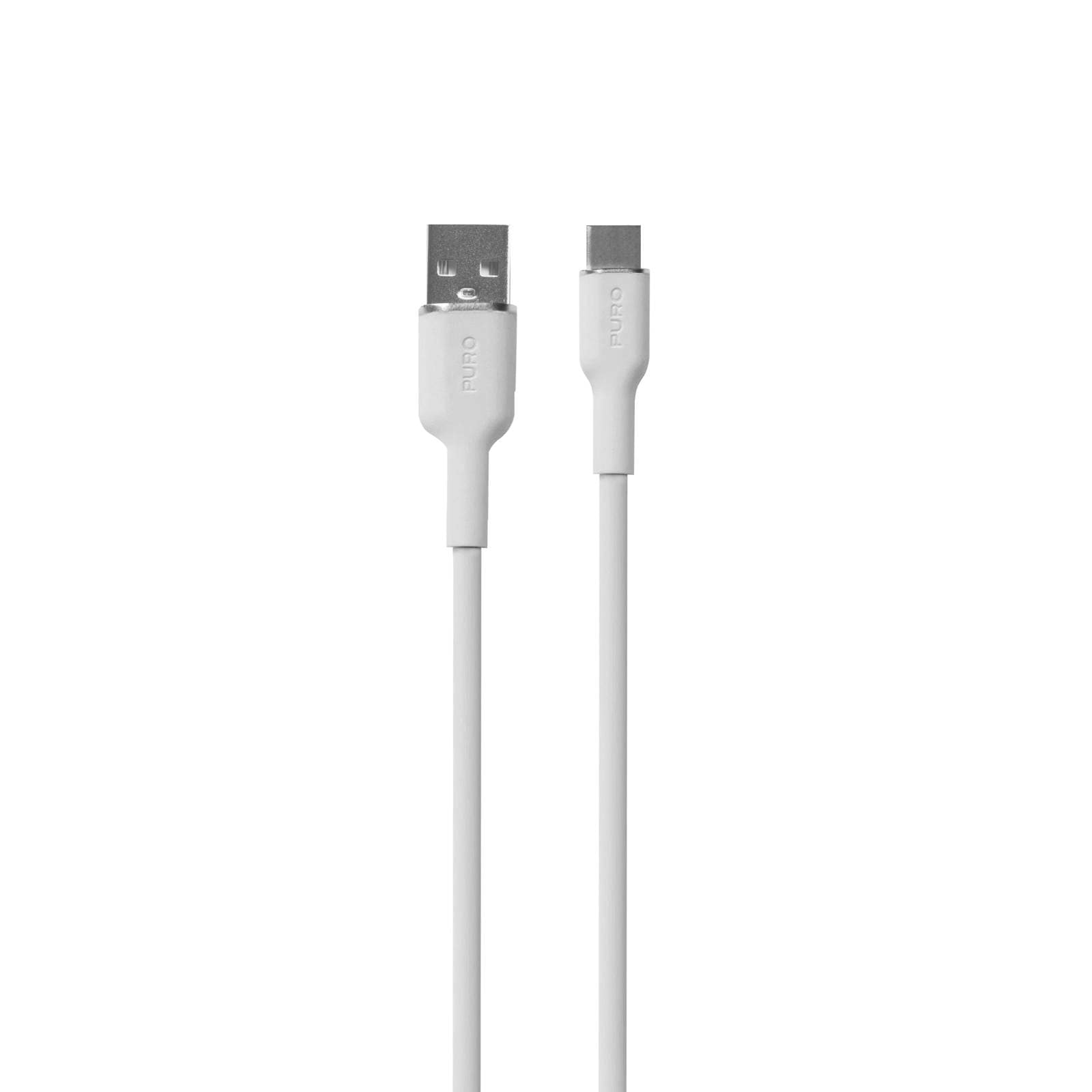 Puro Soft USB-A - USB-C-kabel 1,5 m - vit