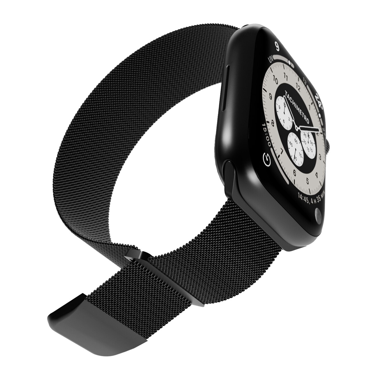 Puro 'MILANESE' klockarmband till Apple klocka 42-44-45-49m, svart
