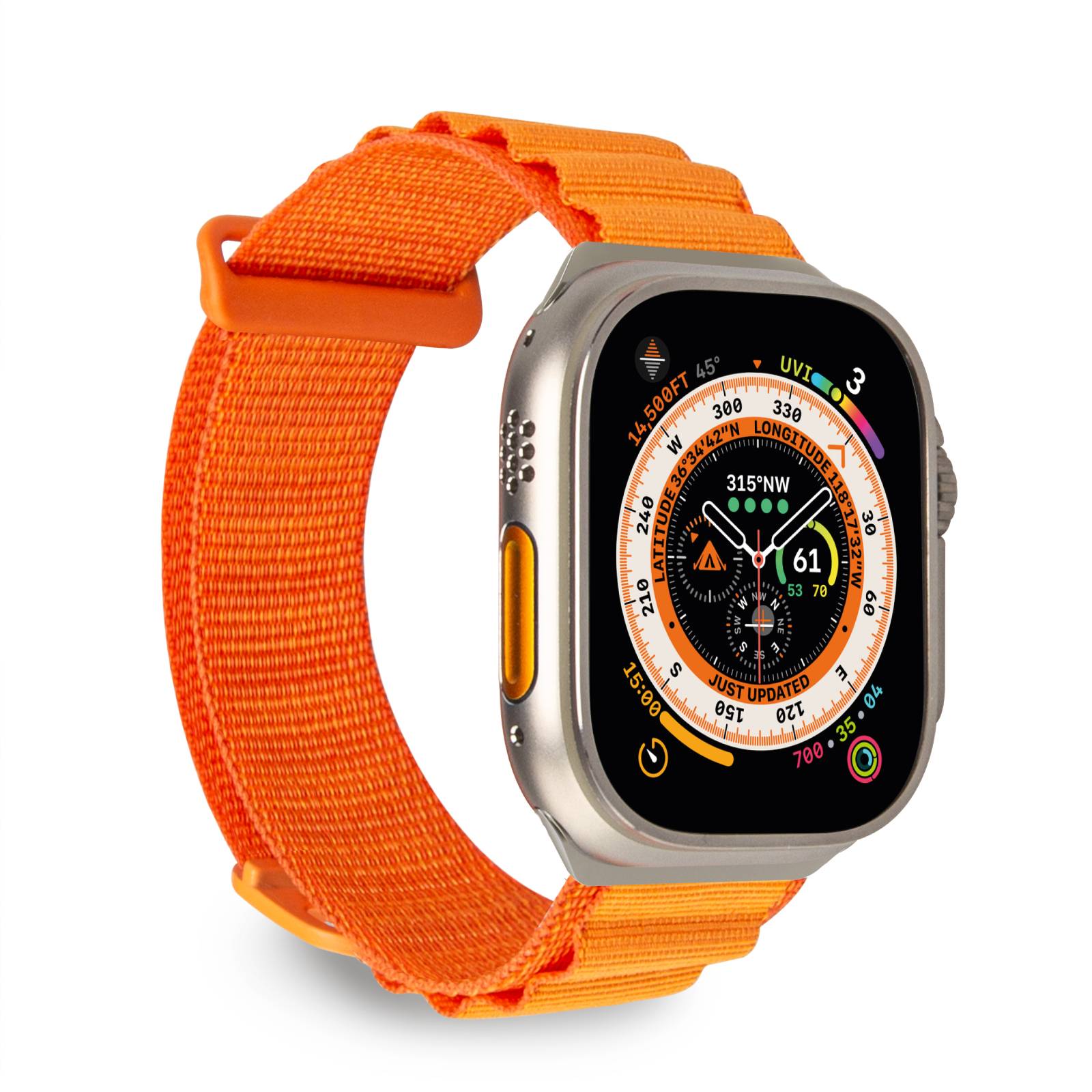 Puro Extreme Nylonarmband till Apple Klocka 42 / 44 / 45 / 49 mm - Orange