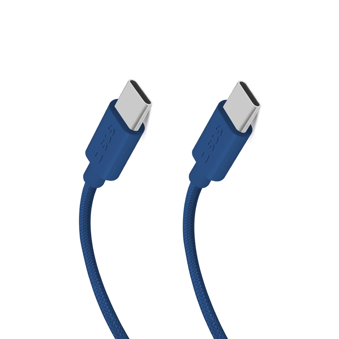 SBS TECABLETISSUETCCB USB-C - USB-C 1,5m 60W flätad kabel - blå