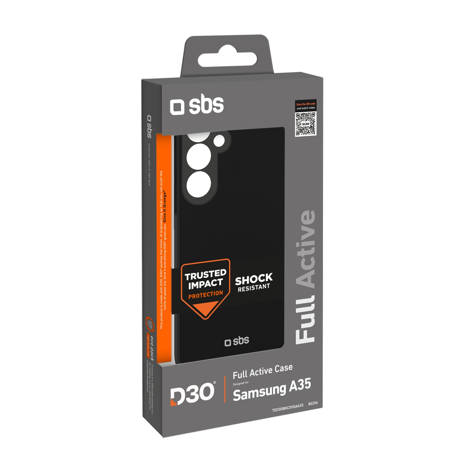 SBS D3O fuldt aktivt etui til Samsung Galaxy A35 - Sort