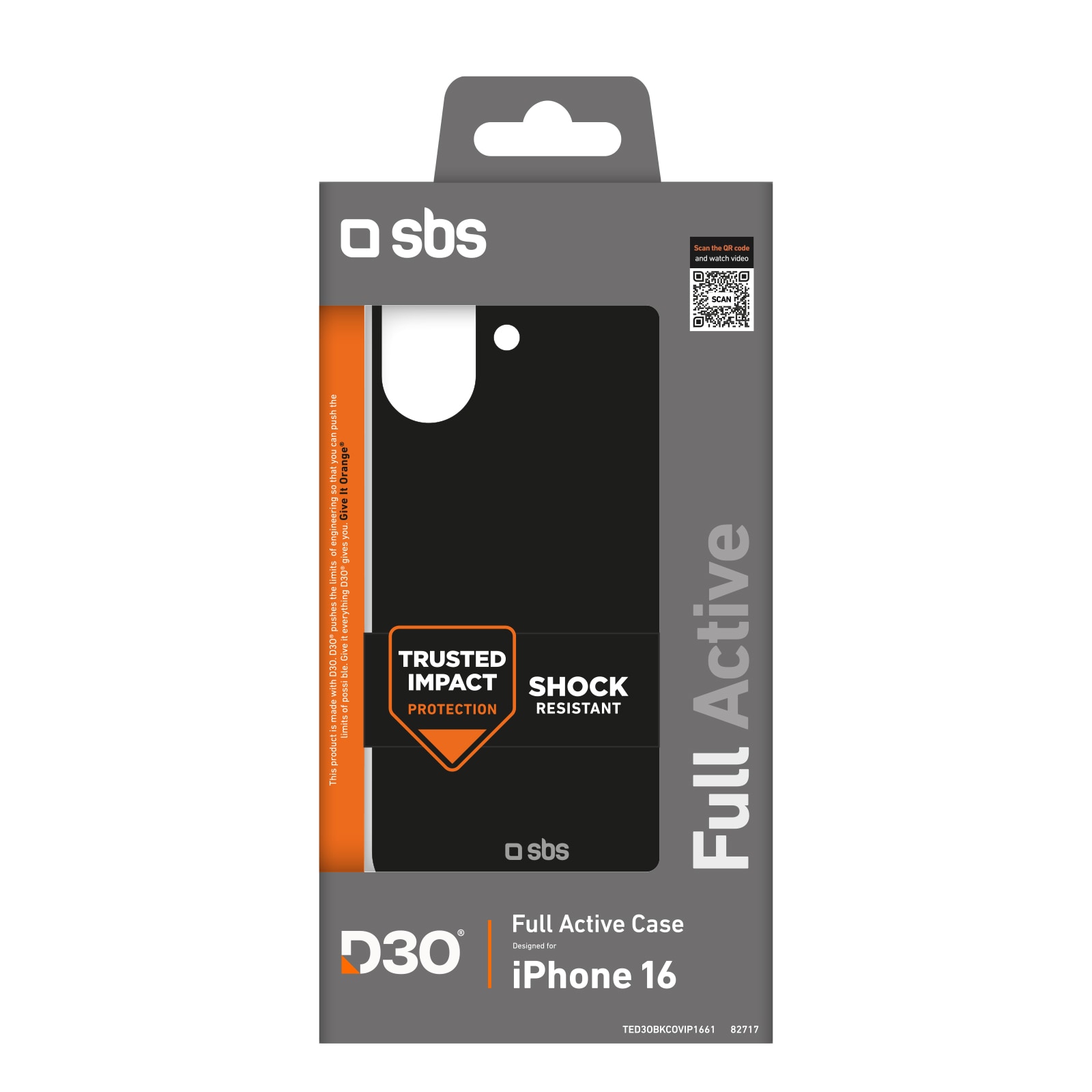 SBS Full Active D3O iPhone 16 Fodral - Svart