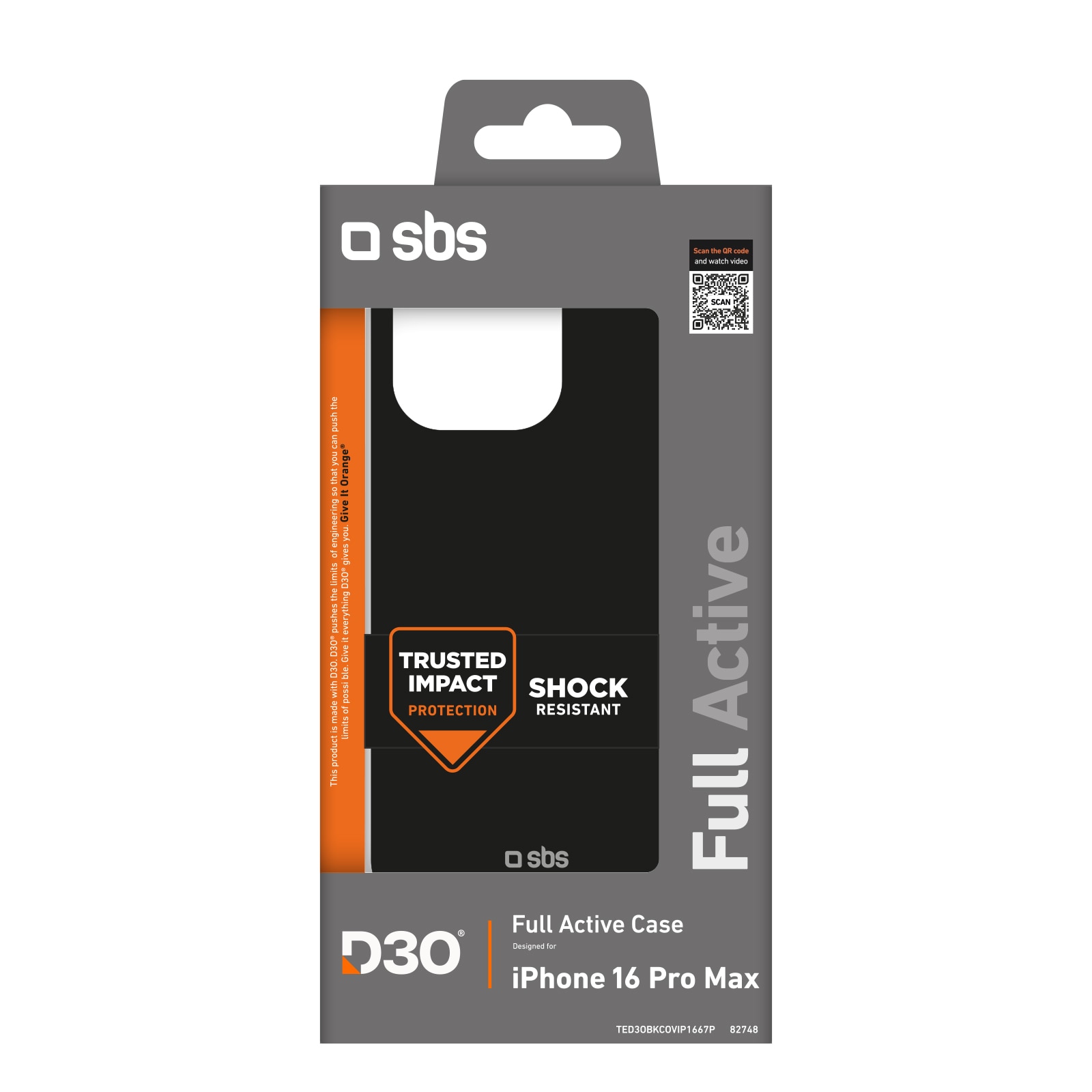 SBS Full Active D3O-fodral för iPhone 16 Pro Max - Svart