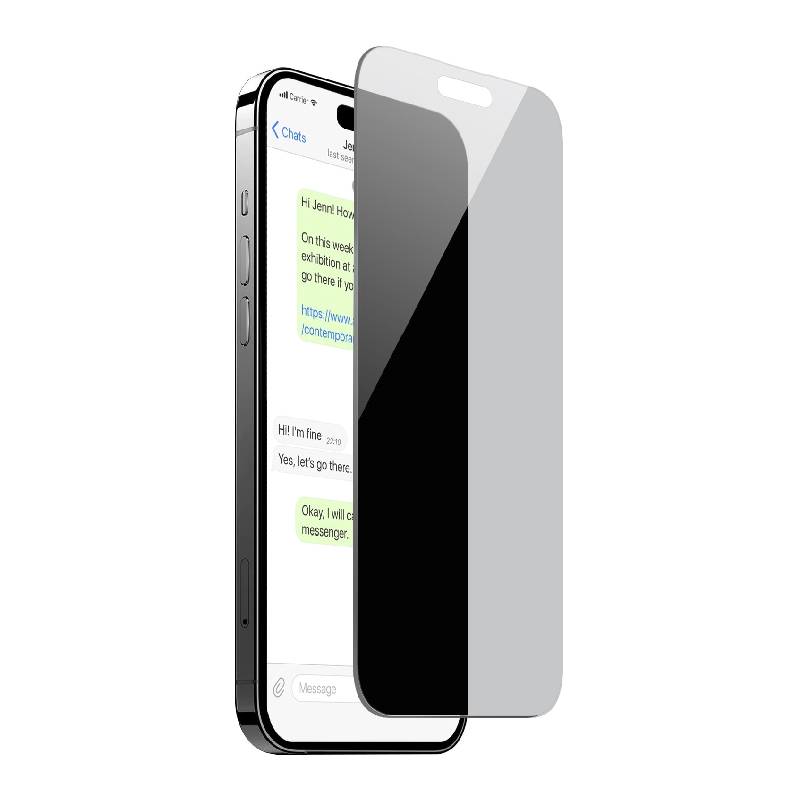 Puro Privacy härdat glas för iPhone 16 Plus / iPhone 15 Plus