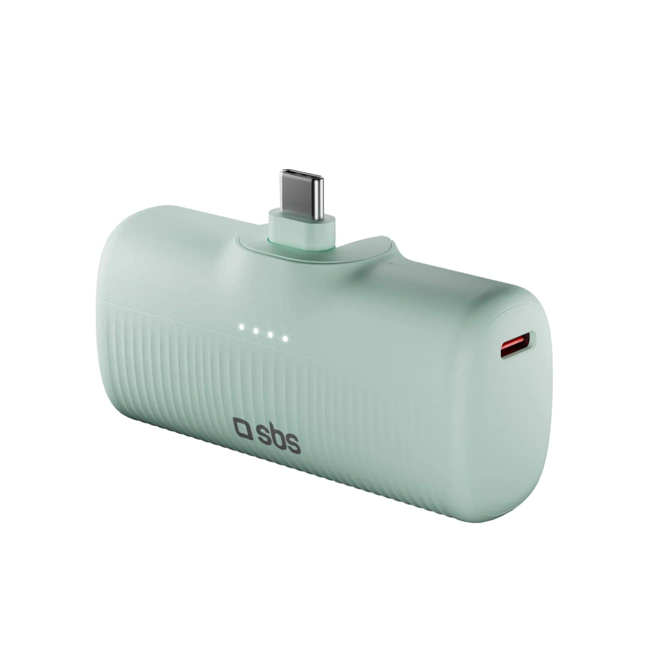 SBS EcoPower 5000 mAh 10W Powerbank med inbyggd USB-C-port - Grön