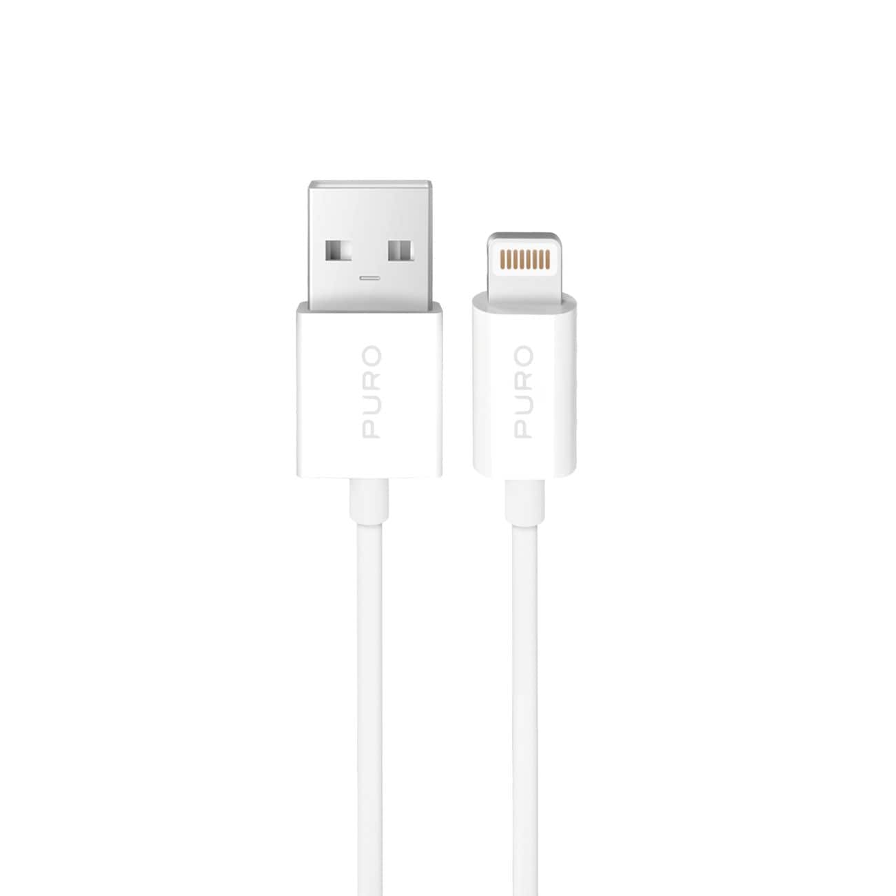 Puro TPE 12W USB-A - Lightning-kabel 3m - Vit