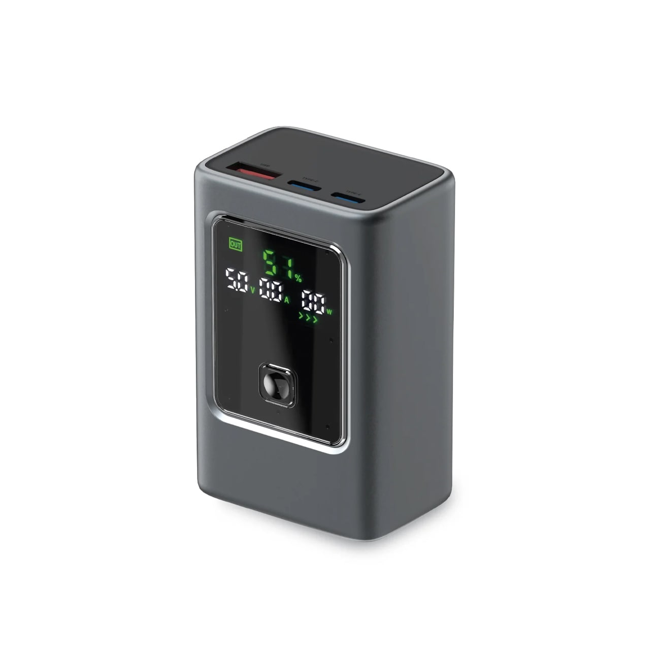 Powerbank SBS 10000mAh PD 35W med LCD-display - grå