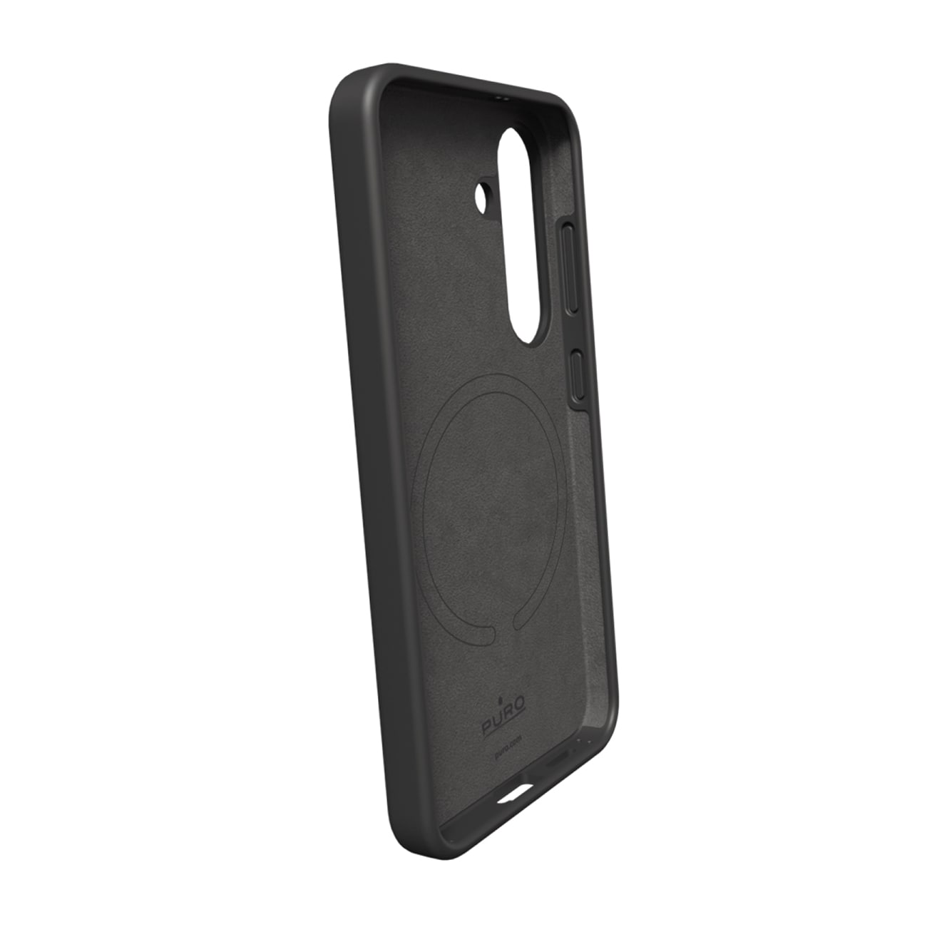 Puro Icon Mag silikoneetui med MagSafe til Samsung Galaxy S25 - Sort
