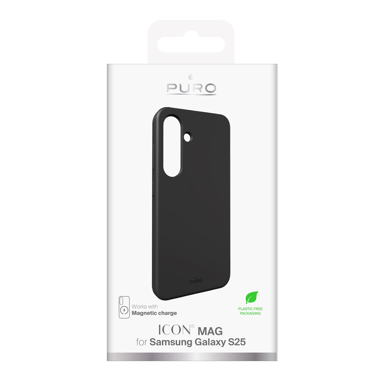 Puro Icon Mag silikoneetui med MagSafe til Samsung Galaxy S25 - Sort