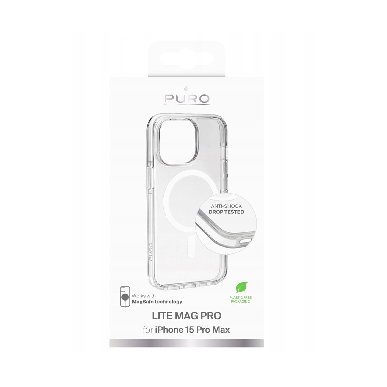 Puro Cover i TPU+PC "LITE MAG" med Magsafe til iPhone 16E, transparent