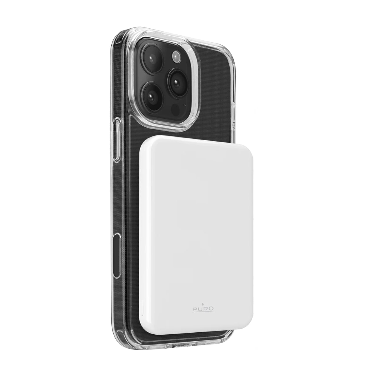 Powerbank Puro Mag Plus 5000mAh 20W Qi2 kompatibel med MagSafe 1x USB-C Power Delivery - vit