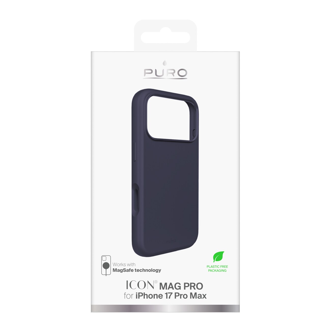 Pure Icon Mag Pro Liquid silikoneetui til iPhone 17 Pro Max, MagSafe, kamerabeskyttelse, mørkeblå