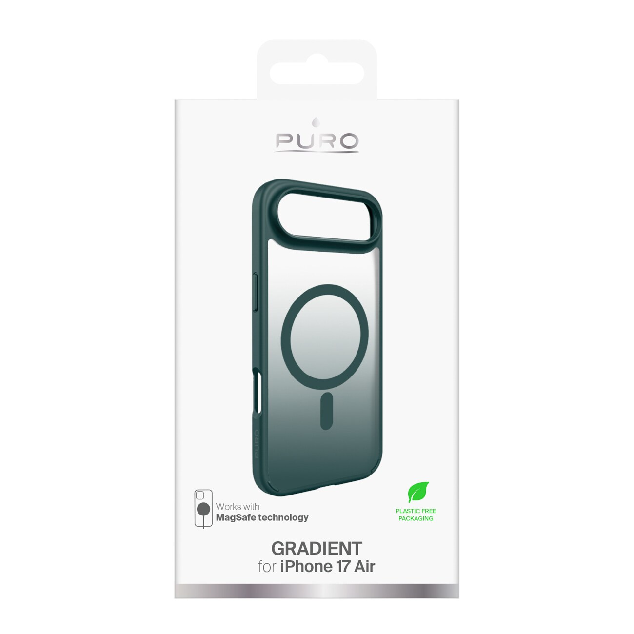 Puro Gradient TPU-etui kompatibelt med MagSafe til iPhone 17 Air - Turkis