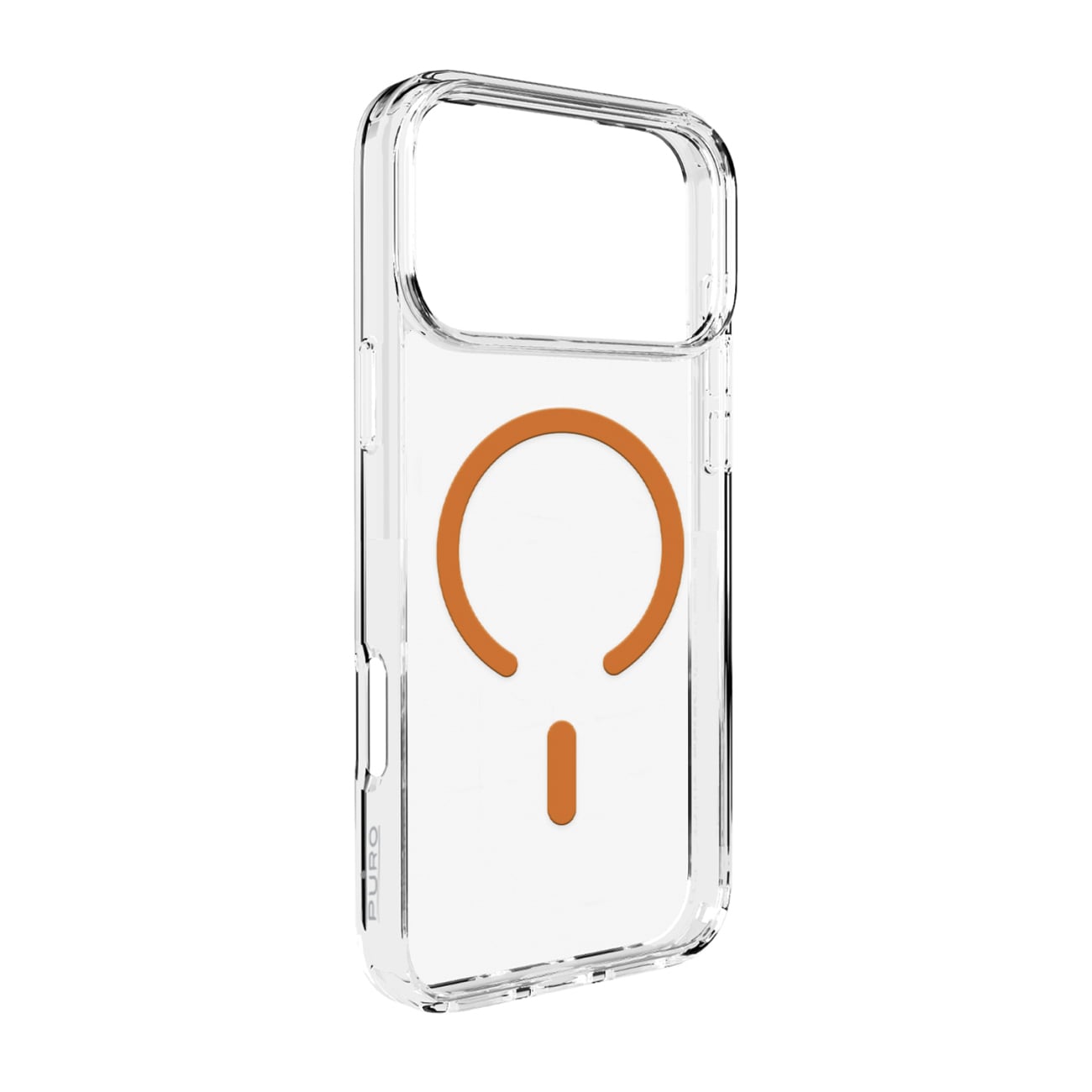 Puro Lite Mag TPU+PC-fodral kompatibelt med MagSafe för iPhone 17 Pro - Transparent med orange ring