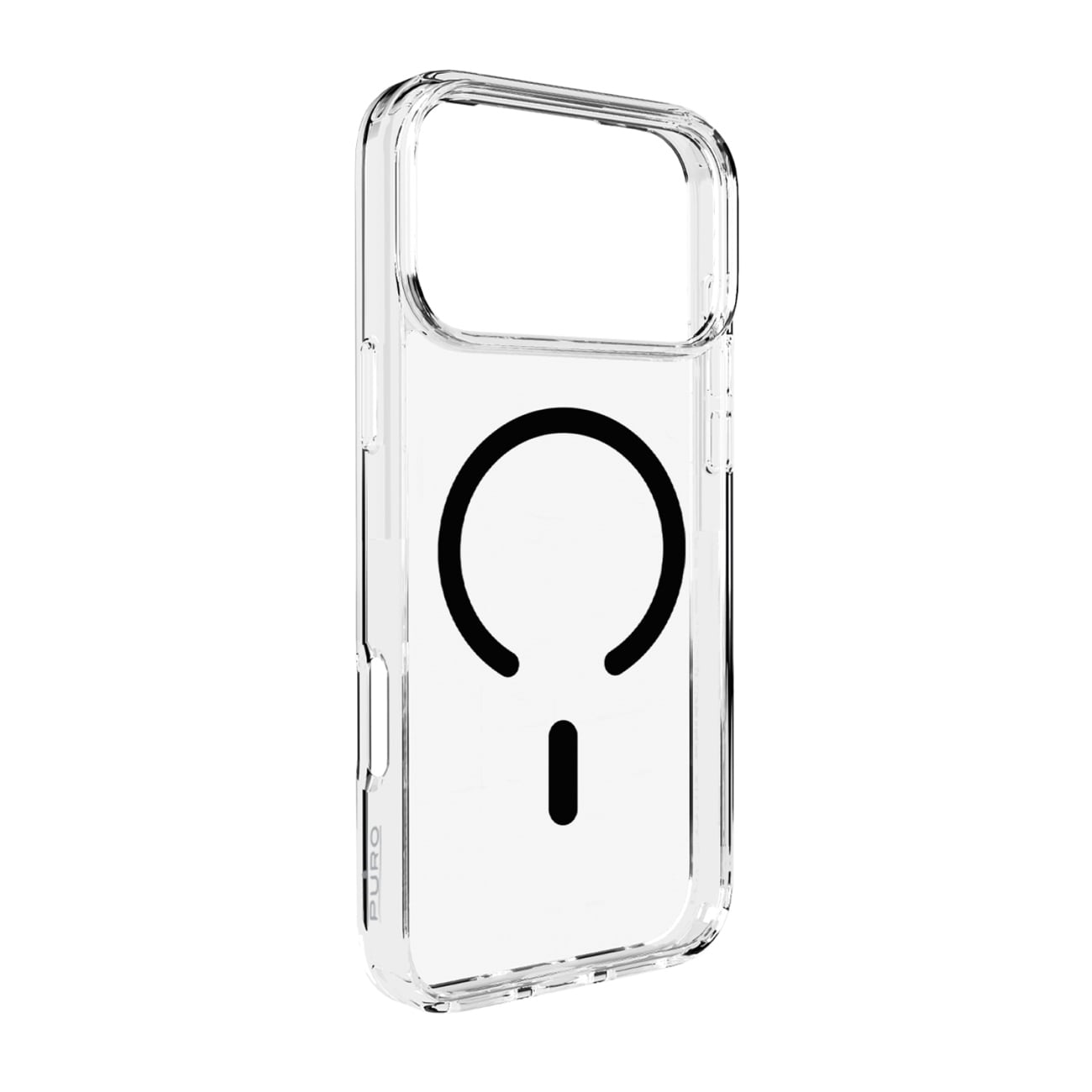 Puro Lite Mag TPU+PC Fodral för iPhone 17 Pro Max - Transparent med svart ring, MagSafe-kompatibel