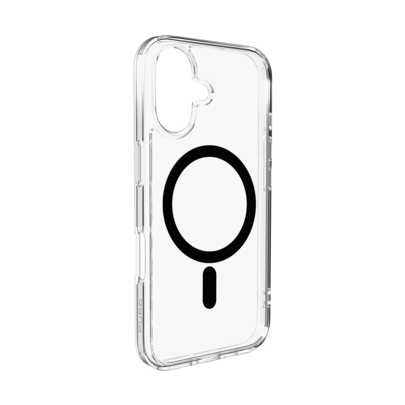 Puro Lite Mag TPU+PC Fodral Kompatibel med MagSafe för iPhone 17 - Transparent med svart ring