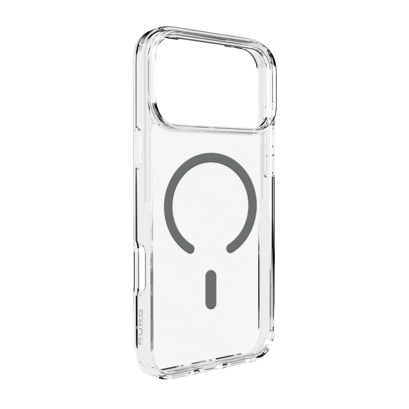 Puro Lite Mag TPU+PC-fodral Kompatibel med MagSafe för iPhone 17 Pro - Transparent med grå ring