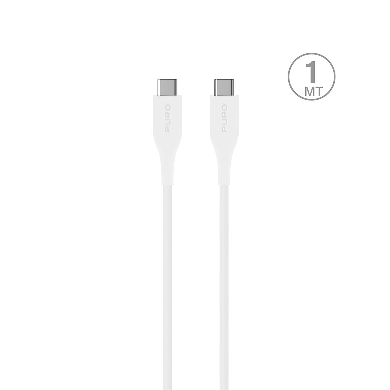 Puro Plain USB-C - USB-C Power Delivery-kabel 2m - Vit