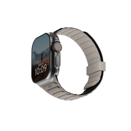 UAG Pathfinder Silikon Magnetisk Rem för Apple Klocka 42/44/45/46/49mm - Svart-Grå