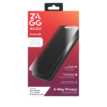 ZAGG InvisibleShield Glass Elite Privacy 360 för iPhone 15 Plus / 16 Plus