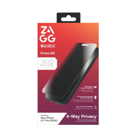 ZAGG InvisibleShield Glass Elite Privacy 360 för iPhone 16 Pro