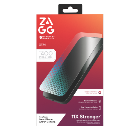 ZAGG InvisibleShield Glass XTR4 Graphene skärmskydd med blåljusfilter för iPhone 16 Pro Max
