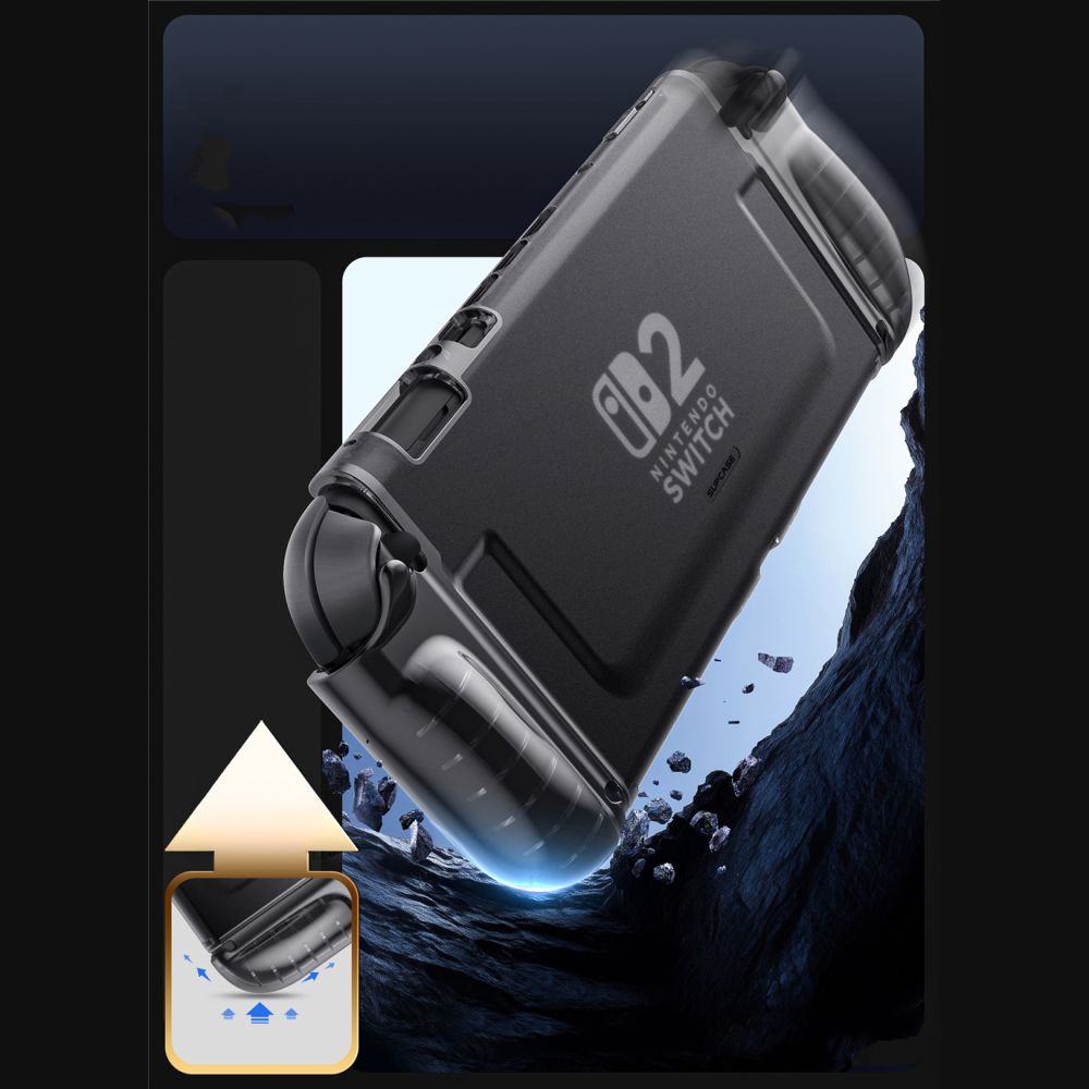 Supcase Crystal Case til Nintendo Switch 2 - gennemsigtig sort