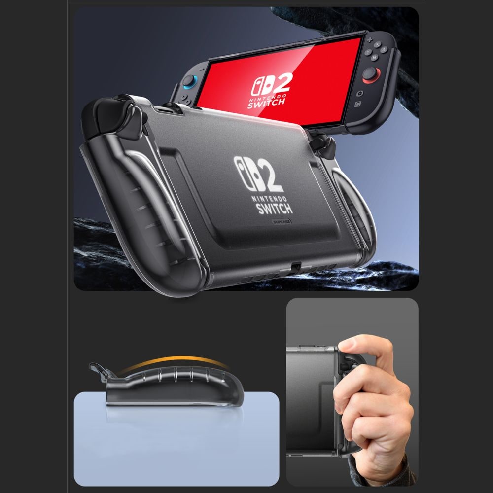 Supcase Crystal Case til Nintendo Switch 2 - gennemsigtig sort