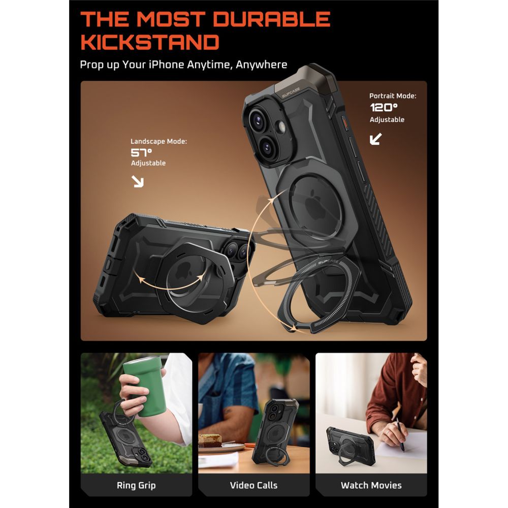 Supcase UB Grip Mag MagSafe-etui til iPhone 17 - Sort