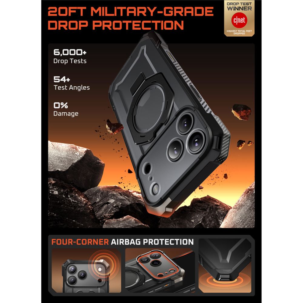 Supcase UB Grip Mag MagSafe-etui til iPhone 17 Pro Max - Sort