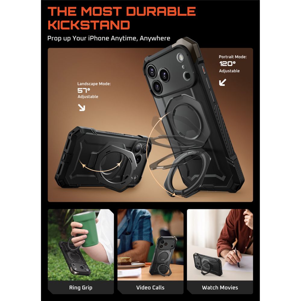 Supcase UB Grip Mag MagSafe-etui til iPhone 17 Pro Max - Sort