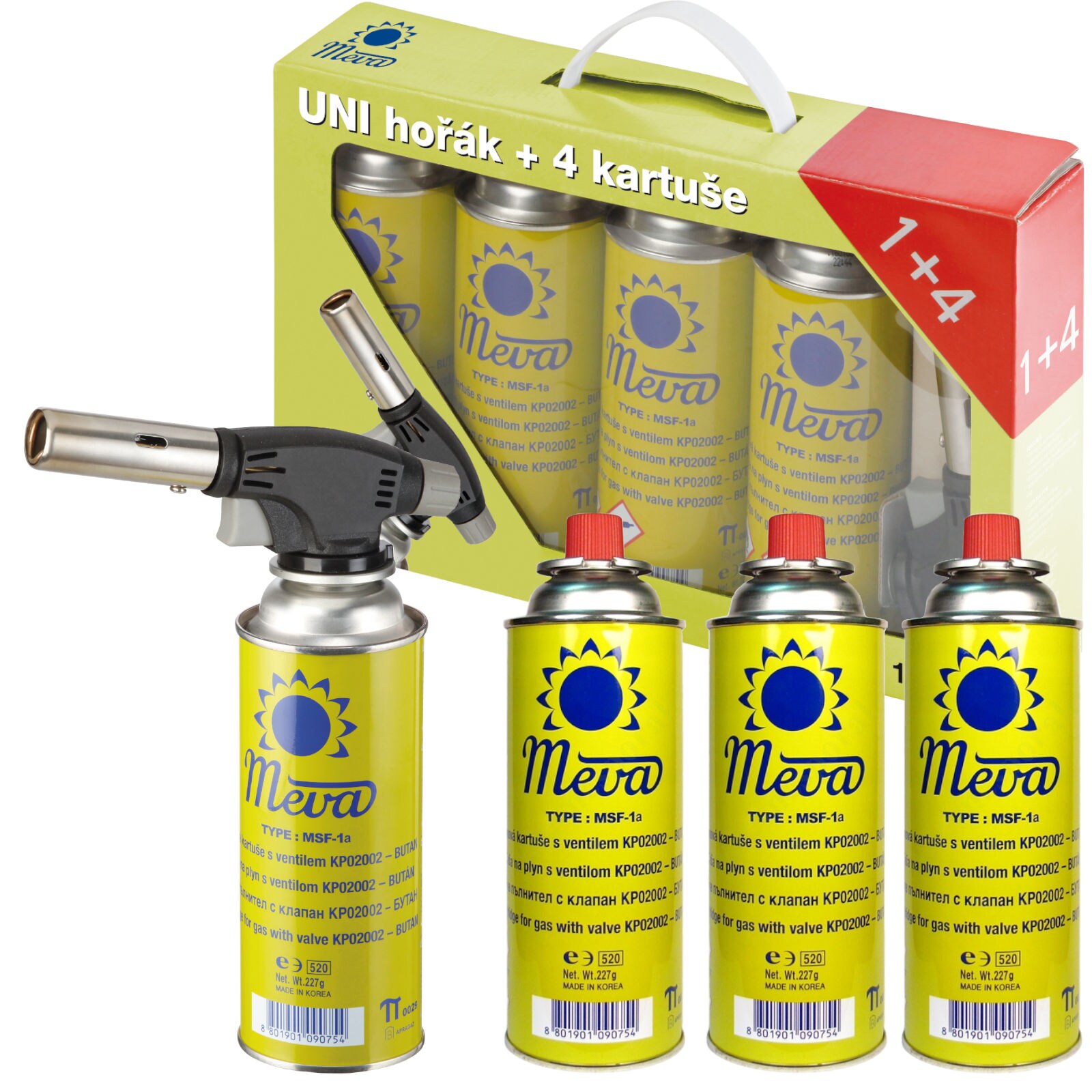 Creme Brulle 1kW universal gasbrännare för storkök SET