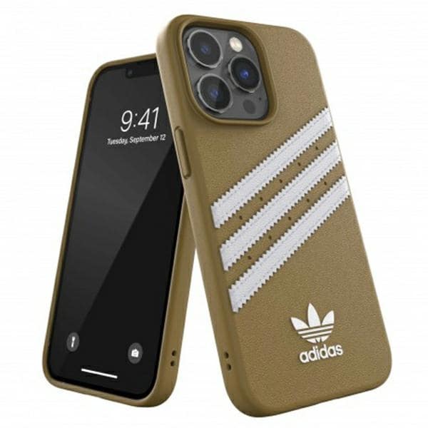 Adidas OR Formstøbt PU-etui til iPhone 13 Pro / iPhone 13 - Beige og guld