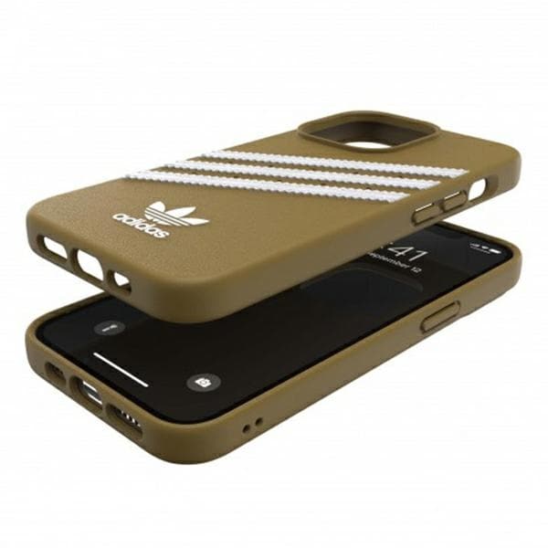 Adidas OR Formstøbt etui PU til iPhone 13 Pro Max - Beige og guld