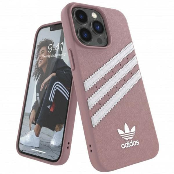 Adidas OR gjutet fodral PU för iPhone 13 Pro / iPhone 13 - Rosa