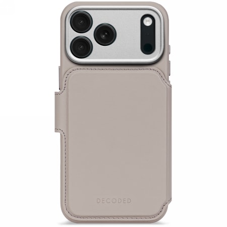 Decoded läder Avtagbar plånbok MagSafe-fodral för iPhone 17 Pro - beige