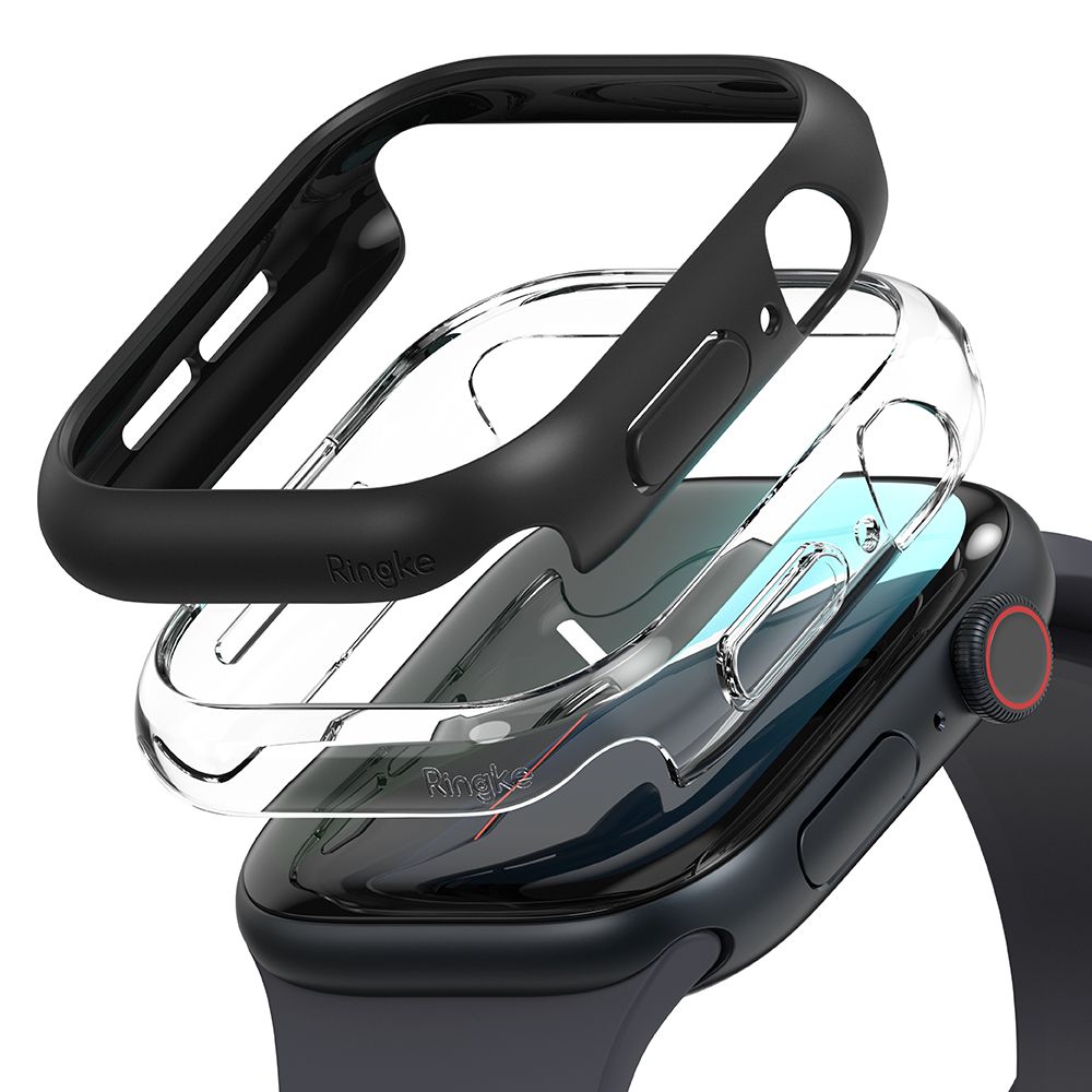 Ringke Slim 2-pack etui til Apple Watch 10 46mm - Klar og mat sort