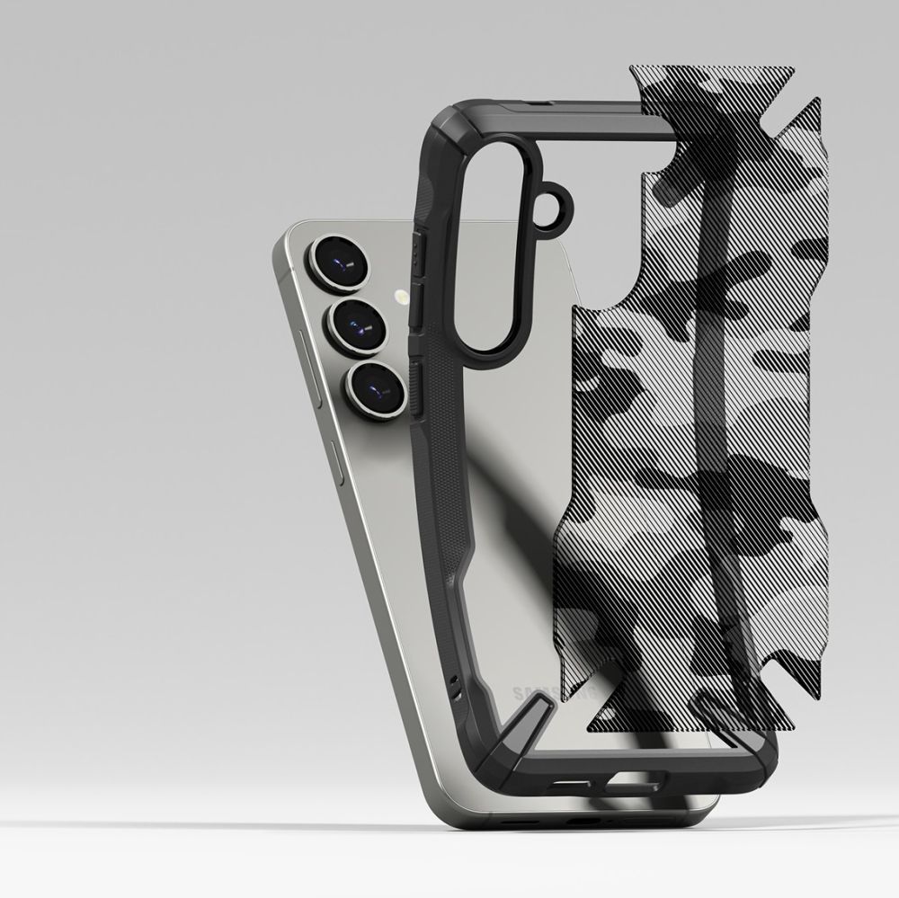 Ringke Fusion X-etui til Samsung Galaxy S25+ - Sort camouflage