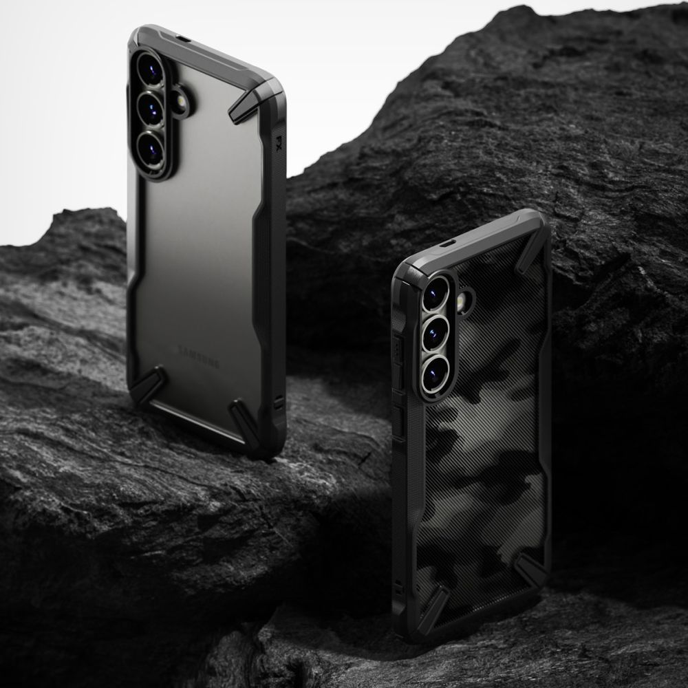 Ringke Fusion X-etui til Samsung Galaxy S25+ - Sort camouflage