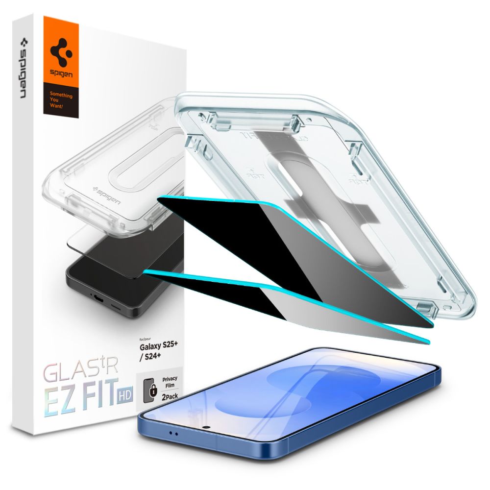 Spigen Glas.TR "Ez Fit" Privacy HD 2-pack skyddsglas för Samsung Galaxy S24+ / S25+