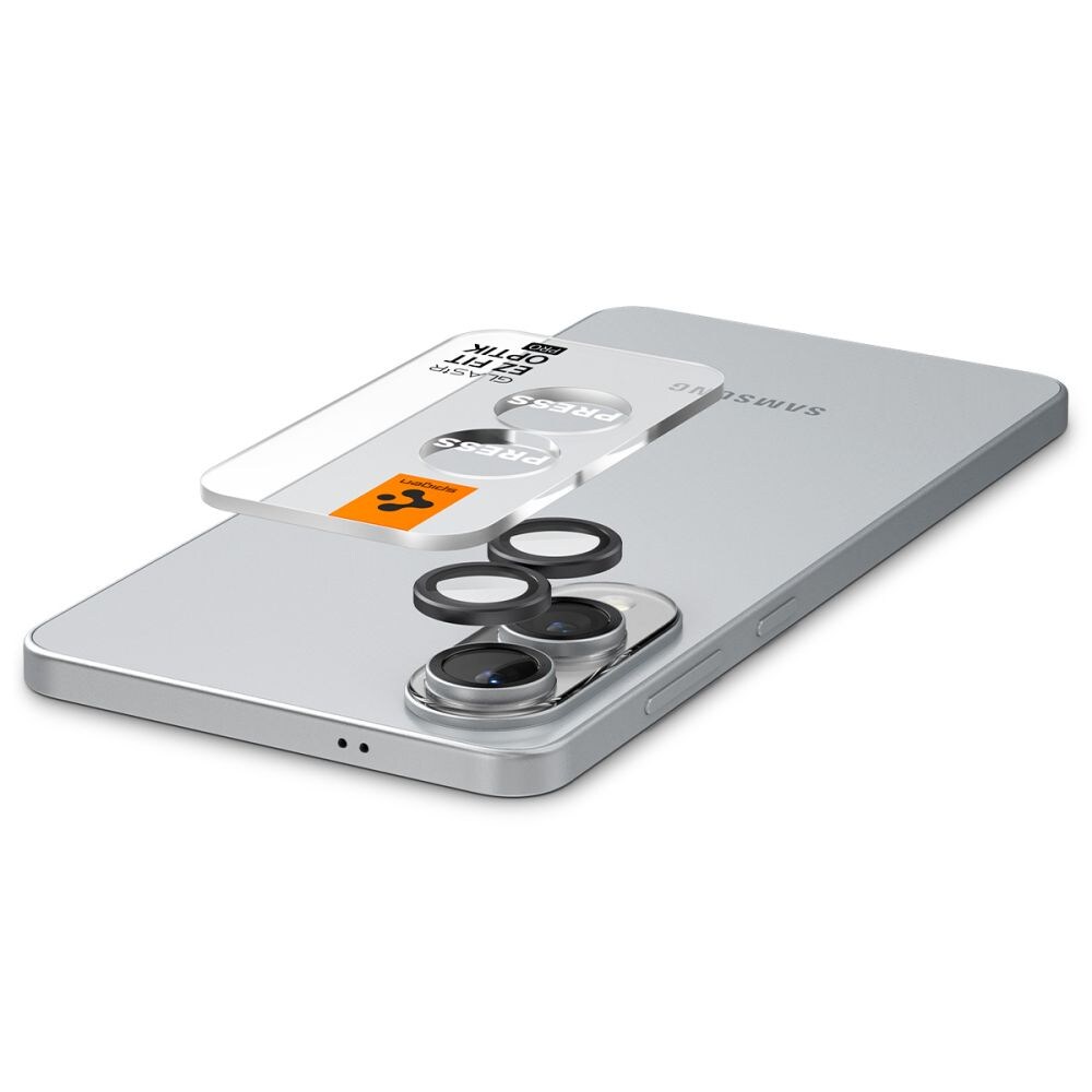 Spigen Optik Pro GLAS.TR "Ez Fit" 2-pak kameracover til Samsung Galaxy S25 Edge - Sort