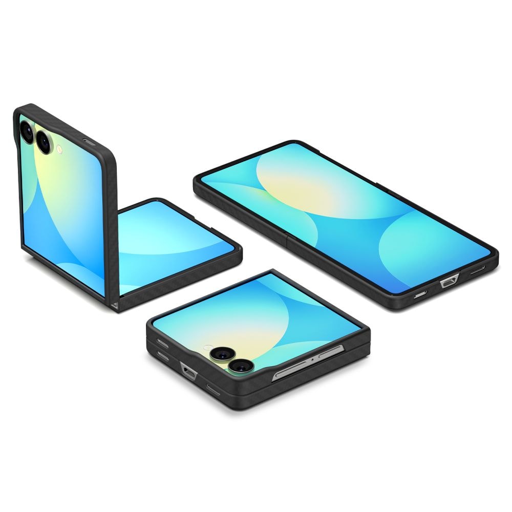 Spigen AirSkin Aramid-etui til Samsung Galaxy Z Flip 7 - Sort