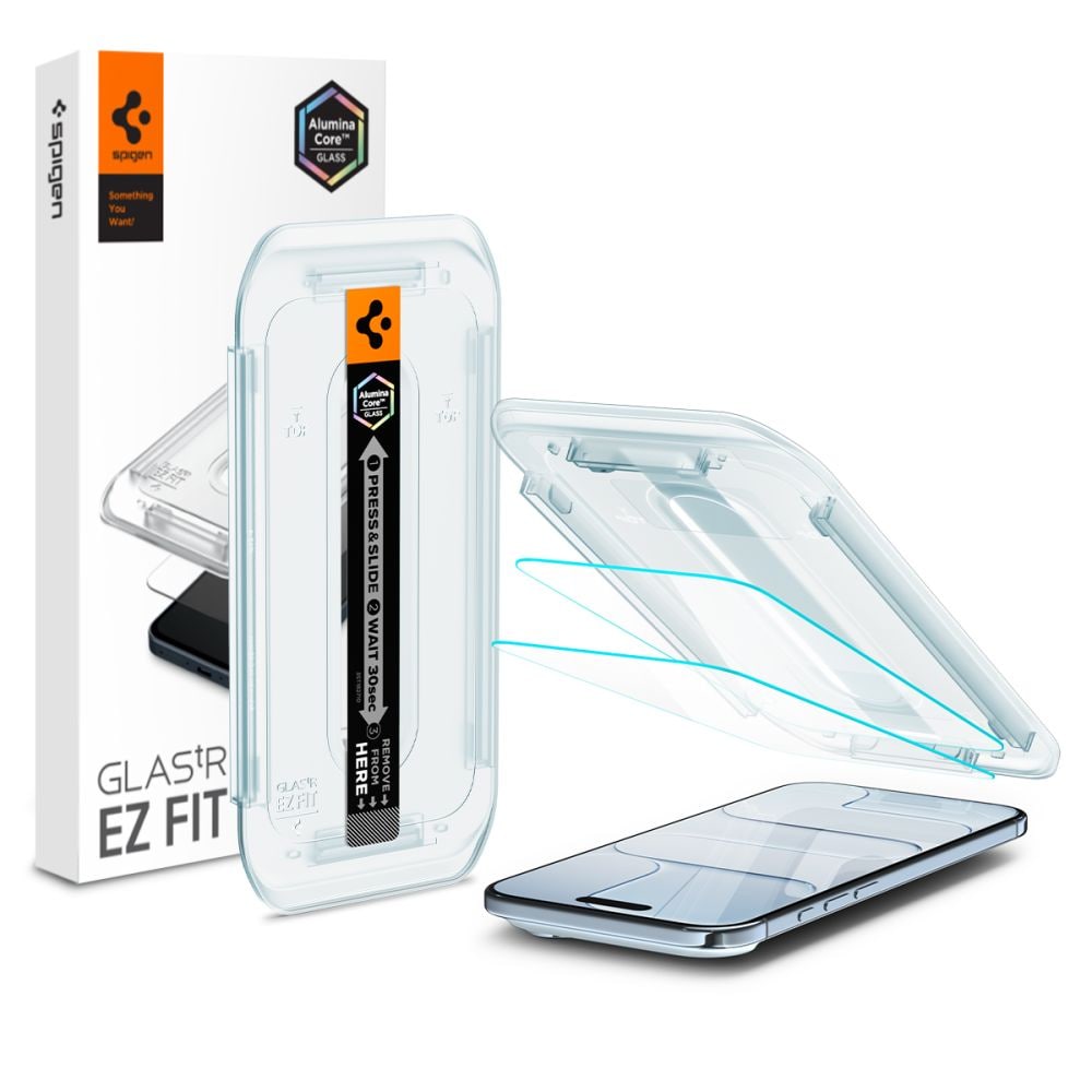 Spigen Glas.TR EZ Fit 2-pack härdat glas för iPhone 17 Air - transparent