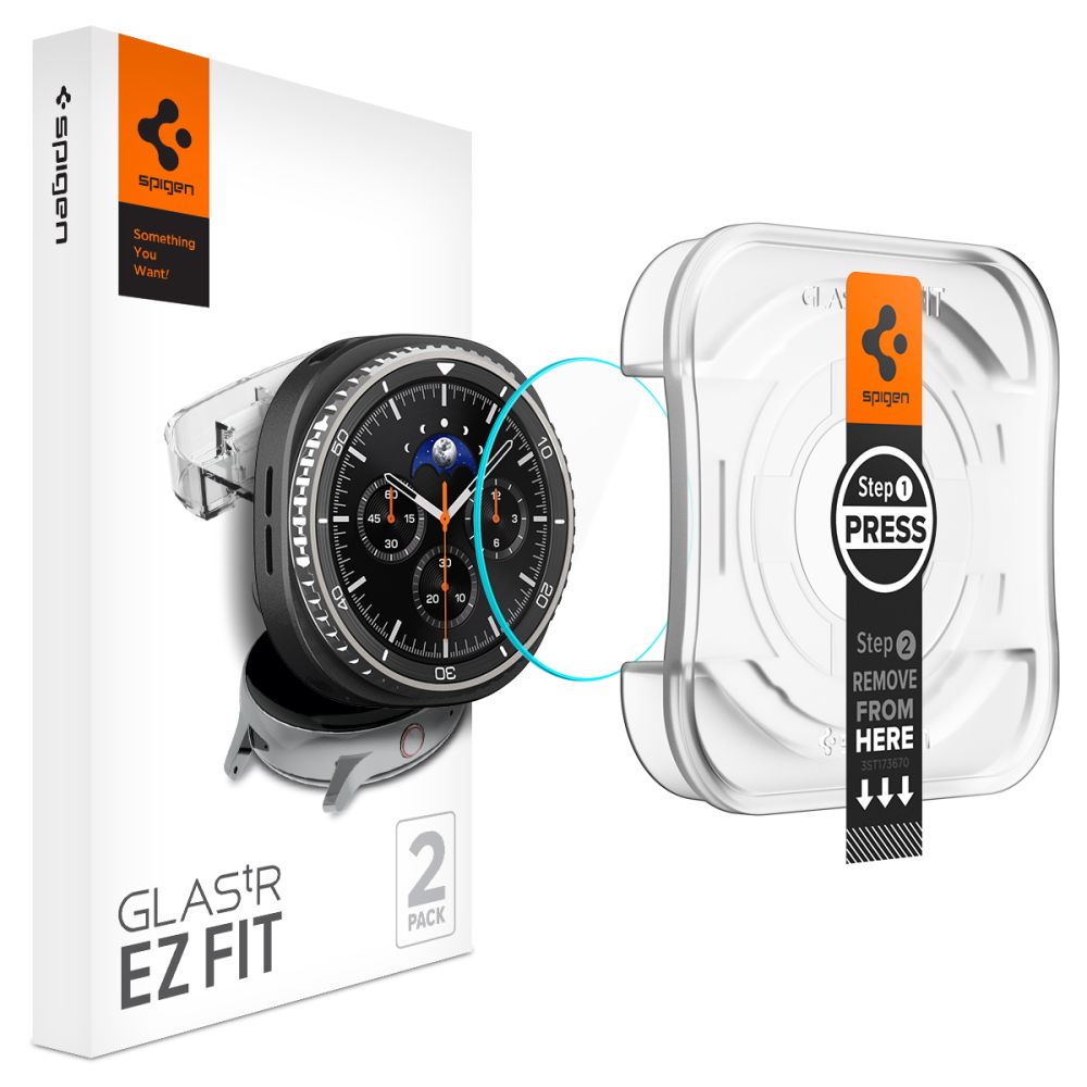 Spigen Glas.TR "Ez-Fit" härdat glas för Samsung Galaxy Watch 8 46mm - Transparent