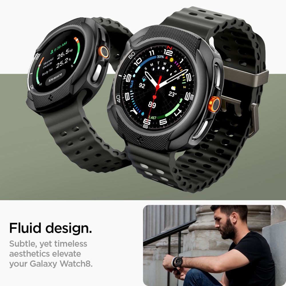Spigen Liquid Air-etui til Samsung Galaxy Watch 8 Classic 46mm - Sort