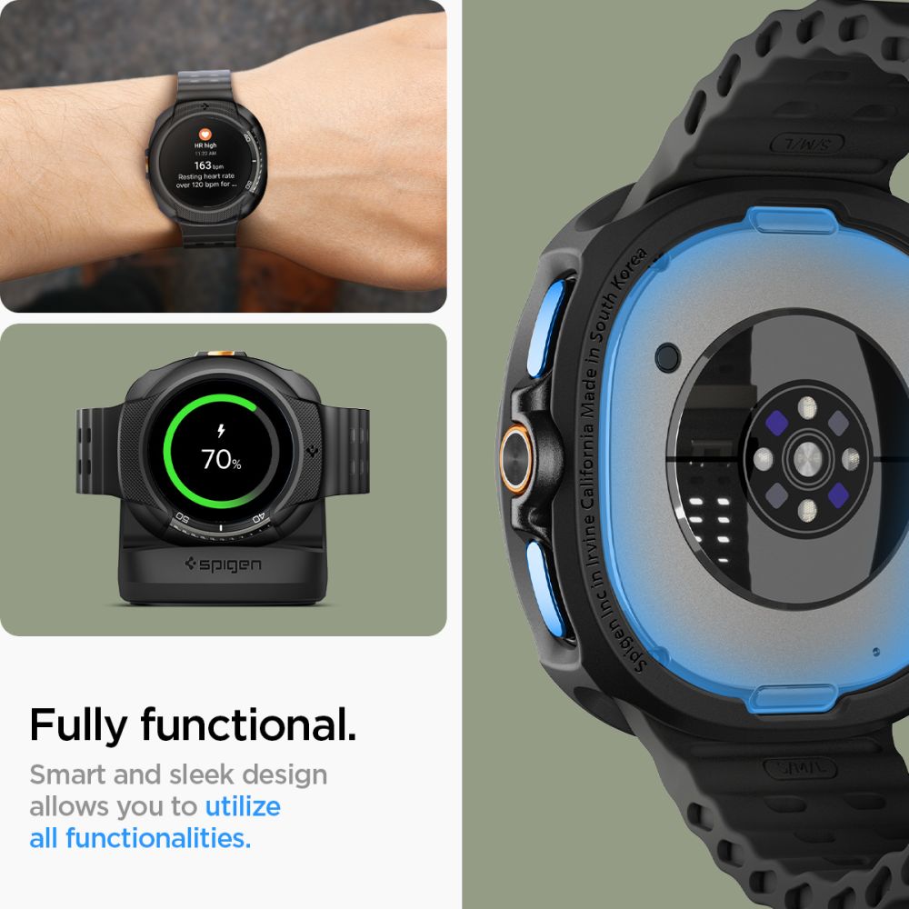 Spigen Liquid Air-etui til Samsung Galaxy Watch 8 Classic 46mm - Sort