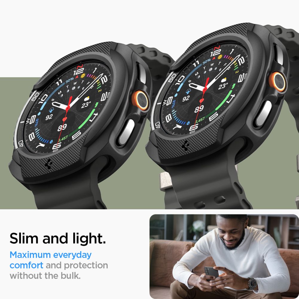 Spigen Liquid Air-etui til Samsung Galaxy Watch 8 Classic 46mm - Sort
