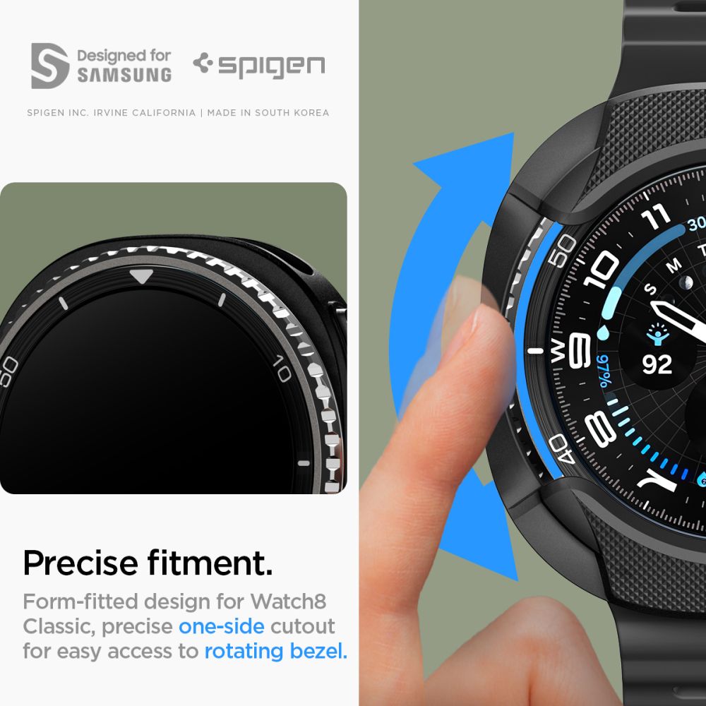 Spigen Liquid Air-etui til Samsung Galaxy Watch 8 Classic 46mm - Sort