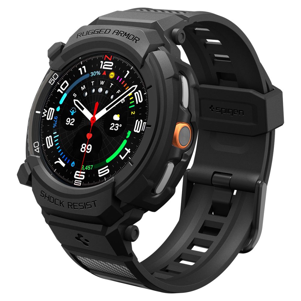 Spigen Rugged Armor Pro Rem för Samsung Galaxy Watch 8 Classic 46mm - Matt svart